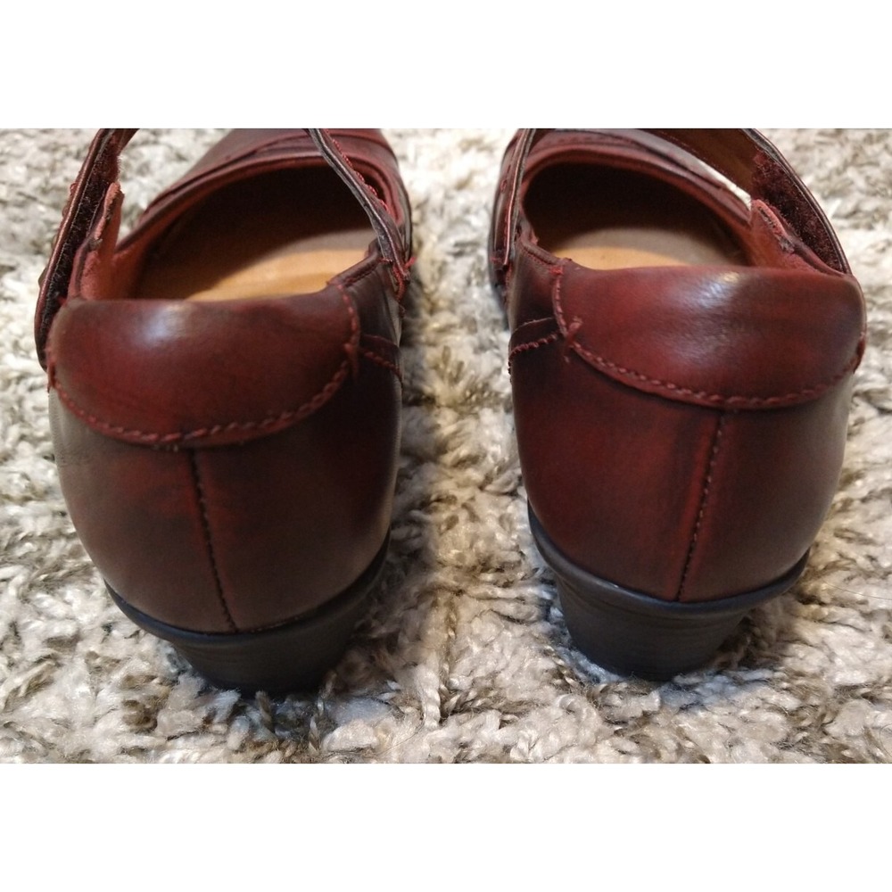 Earth Shoes Clover Bordeaux Mary Janes Womens 7 B Red Leather Shoes Maryjanes - Picture 4 of 10
